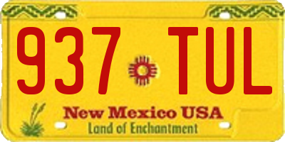 NM license plate 937TUL