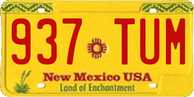NM license plate 937TUM