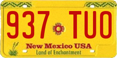 NM license plate 937TUO