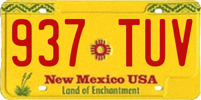 NM license plate 937TUV