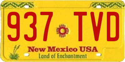 NM license plate 937TVD