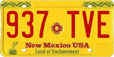 NM license plate 937TVE
