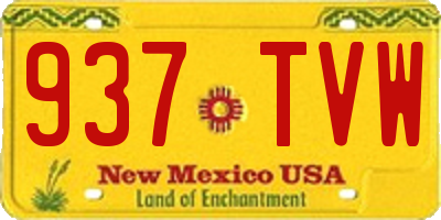 NM license plate 937TVW