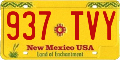 NM license plate 937TVY