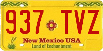 NM license plate 937TVZ