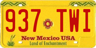 NM license plate 937TWI