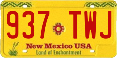 NM license plate 937TWJ