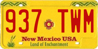 NM license plate 937TWM