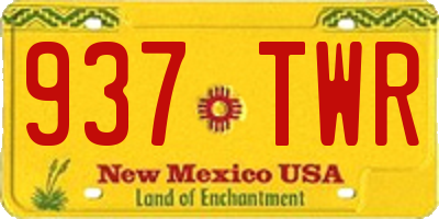NM license plate 937TWR