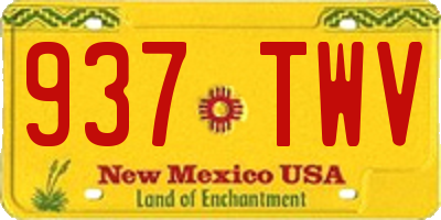 NM license plate 937TWV