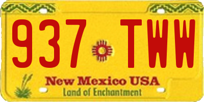 NM license plate 937TWW