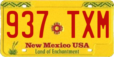 NM license plate 937TXM