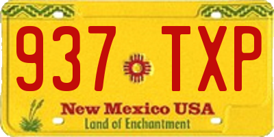 NM license plate 937TXP