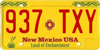 NM license plate 937TXY