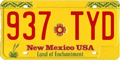 NM license plate 937TYD
