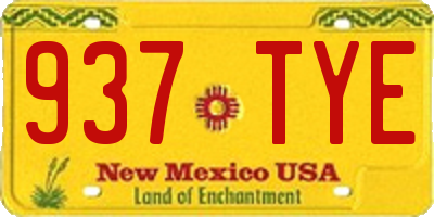 NM license plate 937TYE