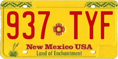 NM license plate 937TYF