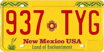 NM license plate 937TYG
