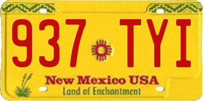 NM license plate 937TYI