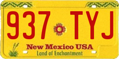 NM license plate 937TYJ