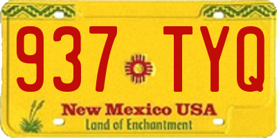 NM license plate 937TYQ