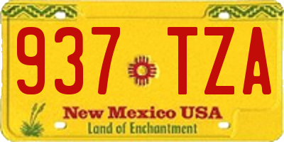 NM license plate 937TZA