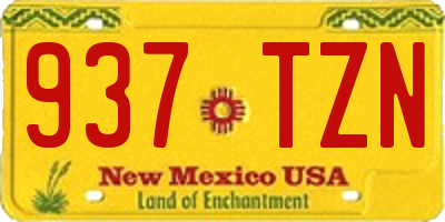 NM license plate 937TZN