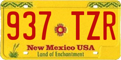 NM license plate 937TZR