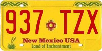 NM license plate 937TZX