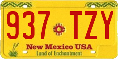 NM license plate 937TZY
