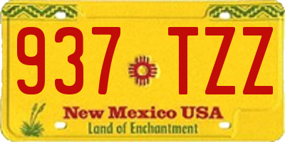 NM license plate 937TZZ