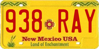 NM license plate 938RAY