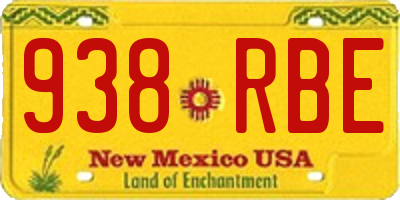 NM license plate 938RBE