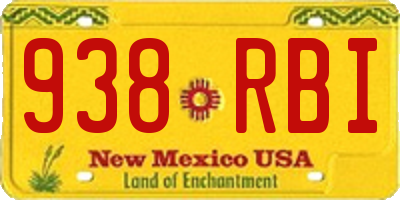 NM license plate 938RBI