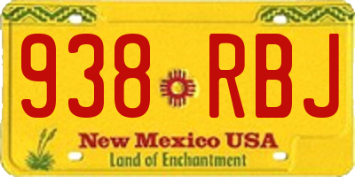 NM license plate 938RBJ