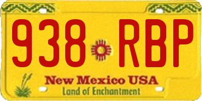 NM license plate 938RBP