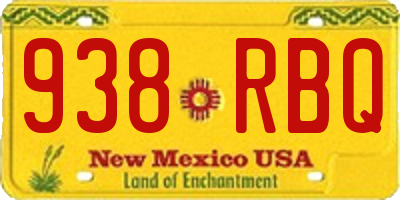 NM license plate 938RBQ