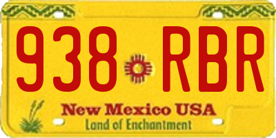 NM license plate 938RBR