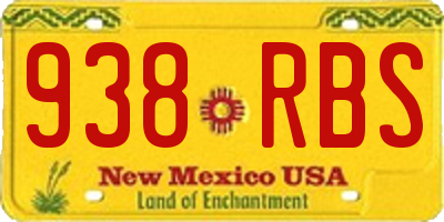NM license plate 938RBS
