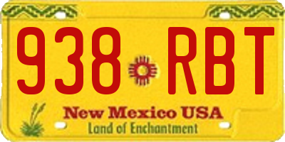 NM license plate 938RBT