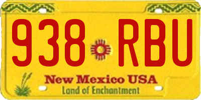 NM license plate 938RBU