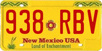 NM license plate 938RBV