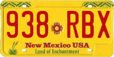 NM license plate 938RBX