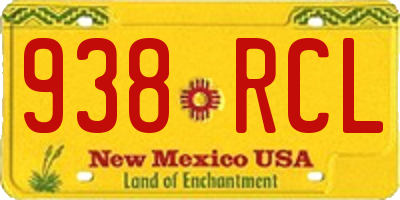 NM license plate 938RCL
