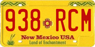 NM license plate 938RCM