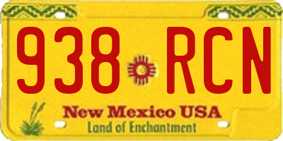 NM license plate 938RCN