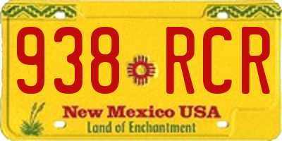 NM license plate 938RCR