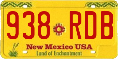 NM license plate 938RDB