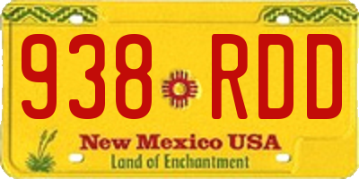 NM license plate 938RDD