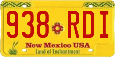 NM license plate 938RDI
